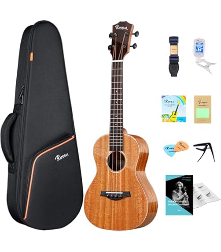 Ukulele Kala KACG - Mogano E Palissandro, Corde Aquila Nylgut, Finitura Lucida, Perfetto Per Principianti - Foto 14