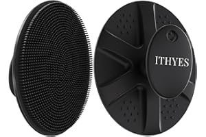 Ithyes Brosse exfoliante en silicone pour homme et femme, facile à nettoyer, douche plus hygiénique pour le visage pour peaux sensibles (noir)