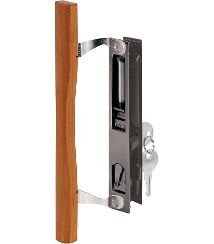 SANKINS Sliding Patio Door Handle Set With Mortise Lock – White Diecast, Non-Keyed, Fits 3-15/16" Hole Spacing, 1-1/2" To 1-3/4" Doors
