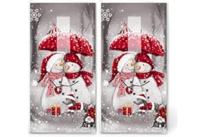 ‎SERVIETTENSHOP 20 einzelne Taschentücher Weihnachten Schneemänner mit Regenschirm. 2 Packungen mit 10 einzelnen Papiertaschentücher bedruckt als Geschenk.