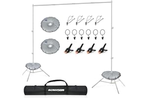 BENOISON Foto Hintergrund Ständer - 2x3m Fotostudio Hintergrund Verstellbarer Hintergrundsystem Fotografie Kit mit 8 Hintergrundklemmen & 2 Wassersack