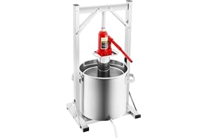 11 l hydraulisk fruktpress av rostfritt stål, manuell äpple- och bärpress med hydraulisk lyftare, perfekt för hemlagat vin