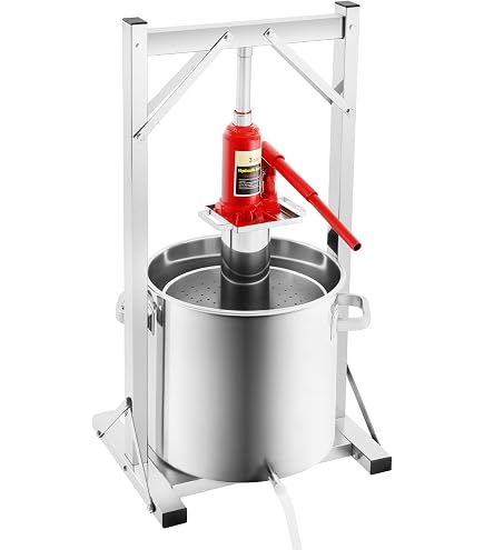 Pressoir à Fruits Hydraulique Wiesenfield 3L Inox - Extracteur De Jus Manuel Pomme Raisin Cidre