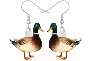 RAIDIN Acrylic Colorful Animal Mandarin Duck Dangle Drop Earrings Cute Anime Duck Hypoallergenic Hook Earrings Jewellery Gifts for Women Girls Kids Charms
