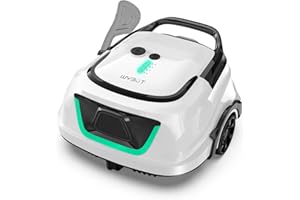 WYBOT A1 Robot Limpiafondos Piscina, Tiempo de Trabajo 120 Min, Limpiafondos Piscina Automatico con Doble Filtro para Piscinas Elevadas de hasta 100 m² Cuadrados(Verde Blanco Perla)