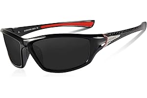 Queshark Lunettes de Soleil Homme Sport Polarisées 100% anti UV400 Cadre Incassable