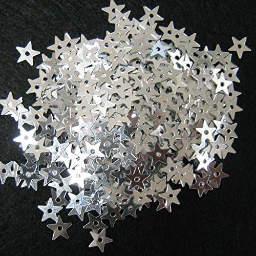 Star Sequins 4mm Approx 520 per pack (Silver)
