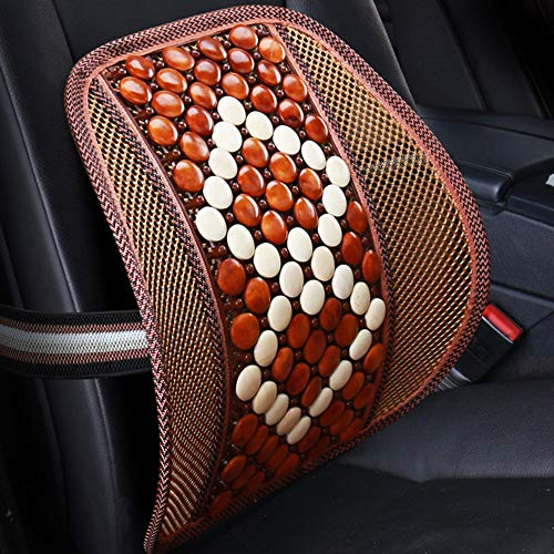 Preisvergleich Produktbild AZUO Holzperlen Rückenlehne Holzperlen Kyrgy Lendenwirbelsäule Bambus Wagen Lendenwirbelsäule Unterstützen Lendenwirbelsäule,C