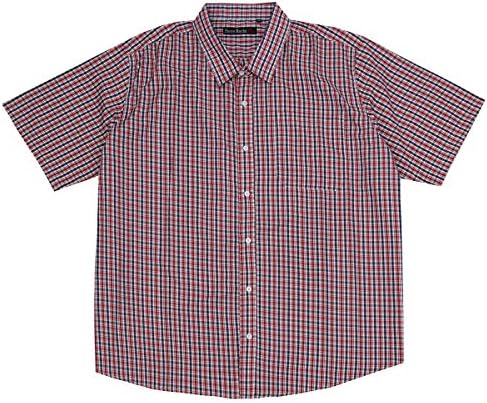 Men's Big &amp; Tall Check Shirt (Sizes 3XL-6XL) Short Sleeve Smart Casual Top
