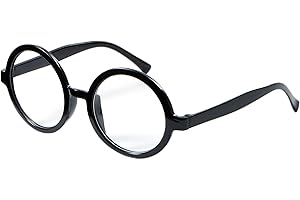 Spooktacular Creations Halloween Wizard Round Glasses - Black Circle Glasses for Kids & Adults Costume Accessory