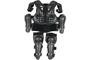 BUDSTFEE Motorcycle Body Armour for 5-13 Years Kids Motocross Body Armour Vest with Knee Pad and Elbow Pad Motorcycle Armor Protective Gear Set Racing Safety Armour Skateboard Accessories for Kids