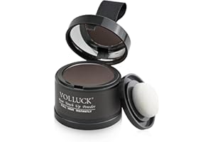VOLLUCK Hairline powder, Naturale a Lunga Durata Polvere per Capelli Uomo Donna, Impermeabile Ombretto per Capelli Ricrescita 4g (Castano Medio)