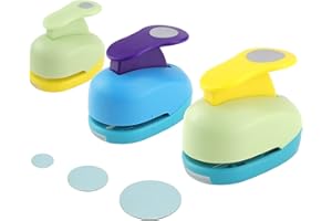 Rayong 3 Stück Stanzer Kreis Motivstanzer Rund Motivlocher Papierstanzer Set Ausgestanztes Motiv für Basteln, Scrapbooking, Geschenkanhänger(8mm 15mm 25mm)