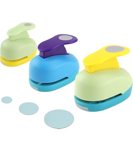 INNSPIRO Set Fustellatrice Per Scrapbooking | 4 Cartucce Forme Base 16mm | Perforatrice Per Biglietti E DIY - 2