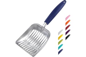 WePet Paletta per lettiera per Gatti, setaccio in Lega di Alluminio, Paletta in Metallo per Gattini, Pala Profonda, Manico Lungo, setaccio per cacce, Sollevatore di Ceci per Gattini, Durevole