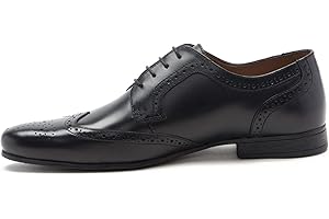 Red Tape Men's Leeson Formal Classic 4 Eyelet Wing Cap Brogue Gibson Leather Shoe