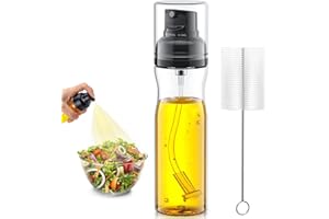 Vaporisateur Huile, 250ml Spray Huile Cuisine avec Brosse, buse Réglable, y Compris 0.25ml Mode et 0.5ml Mode, Pulvérisateur d'huile, Largement Utilisé pour la Cuisson, la Friture, le Barbecue