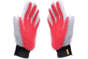 Marchul Guanto per Gatti, Guanti da toelettatura per Gatti, Spazzola per Cani per Capelli Lunghi Corti, Guanti per la rimozione dei peli di Animali Domestici per Gatti, Cani e Cavalli (1 Coppia)