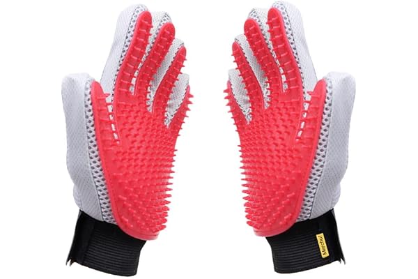 Marchul Lot de 2 Gants de Toilettage pour Animaux - Brosse, Épilation en Douceur et Massage pour Poils Longs/Courts - Efficace pour Chat, Chien, Lapin (La Paire)