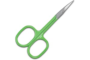 2EASY - Forbici professionali per unghie in Acciaio Inox con estremità curva - ideale per le unghie di mani e piedi, peli superflui e cuticole - estremità ricurva - forbicine extra affilate (Verde)