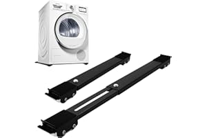 HAOYULUO 2 Stück Waschmaschinen Untergestell，einstellbar MöBelroller Easymove，Mit Anti-Rutsch-Gummi Washing Machine Stand，Geeignet für Waschmaschinen,Kühlschränke,Sofas,Schränke.Belastbar bis 300 kg (Schwarz)