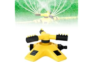 LONGGAOGAO Garden Sprinkler, Automatic Lawn Water Sprinkler, 360° Rotation Attachment for Garden Hose, 3 Arms Adjustable Water Sprinkler System for Lawn Watering Garden Plants Lawn Irrigation (1PCS)