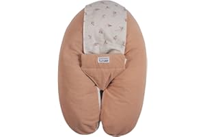 TINÉO - Coussin De Grossesse - Coussin d'Allaitement Multifonctions Multirelax Éponge - Déhoussable - Fabriqué en France - 78x44cm (rose peach/trees)