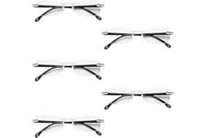 CARRENEU 5 Paires Lunettes de Lecture Lunettes à Zoom Intelligent Lunettes de Lecture à Zoom Intelligent Lunettes à Zoom Automatique Anti-Lumière Bleue Lunettes de Lecture Autozoom Sans Cadre