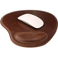 LONDO Oval Deri Mousepad - Bilek Destekli - Rahatlatıcı Süngerli