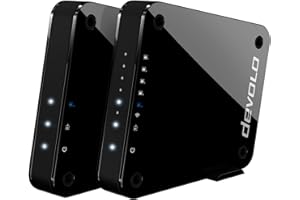 devolo Zestaw startowy GigaGate Wi-Fi (połączenie 2 Gbit/s, 1 x port Gigabit, 4 x porty Fast Ethernet, połączenie punktowe do punktu za pomocą pasma 5 GHz, wysoka jakość multimediów, szyfrowanie AES)