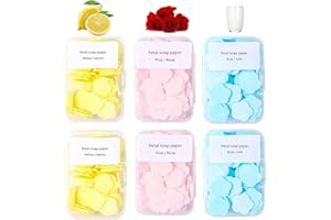 Tomedeks 6 Box Travel Soap Sheets,Mini Toiletries,Portable Mini Travel Soap Paper,Mini Scented Slice Sheets with Storage Box,Paper Soap Sheets,Backpacking Essentials Travel Camping Hiking