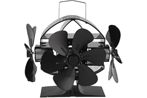 Värmdriven spisfläkt 3 Heads 18 Blade Aluminium 270 graders Blowing Pise Pise Fan med skyddande täckhandtag för hemmabränna spis