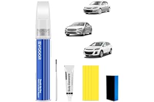 EVOOOR (25D Snowflake White Perla Tricapa Kit de retoque de pintura para automóvil 2 en 1 con removedor de arañazos para Mazda, Reparación de arañazos para auto, Solución rápida y fácil para reparar