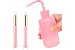 Qianyu Lot de 3 brosses à shampooing pour cils avec 1 flacon en plastique satiné pour nettoyage des cils et 2 brosses de nettoyage du nez et des points noirs pour extensions de cils