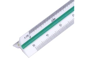 ATENNY 12 Inch Architect Scale Ruler - 30cm Triangular Architectural Plastic Ruler for Architects, Students, Draftsman, Engineers