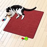 Floori® Sisal Kratzteppich | Naturfaser: nachhaltig und umweltfreundlich | Rot, 60x80cm