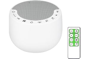 BIGMONAT Máquina De Ruido Blanco con Control Remoto,70 Fuentes de Sonido Calmantes Naturales y de Corriente Alterna (Incluidas),Adecuadas Para Adultos y Bebés Pequeños - Blanco