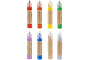 Ovaletta 8 Farben Kerzen Bemalen Set, Kerzenstifte, Wachsplatten für Kerzen, Candle Pen, Kerzenstifte zum Verzieren, Keramik Bemalen Set, je 25 ml, A