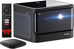 Dangbei Mars Pro 4k Beamer, Risoluzione 4K (3840 x 2160P), Android da 4 GB a 128 G, Altoparlante HiFi da 2 x 10 W, Tastiera automatica, autofocus, HDR10 HLG (Negro)