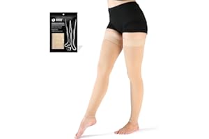 VARCOH Calze Compressione Graduata Donna, Calze Compressione Graduata Uomo, Calze a Compressione Senza Piede 20-30 mmHg per TVP, Gravidanza, Vene Varicose