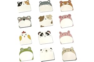 YPYMOD 12 Packungen Kinder Haftnotizen, Cartoon Niedliche Haftnotizen, Selbstklebende Notizblöcke für Schüler, ideal für Büro, Kinder, Studenten, Kindergeburtstagsgeschenk (6cm*5,5cm,12 * 30 Blätter)