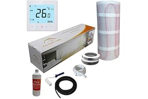 Nassboards Premium Pro - Kit de Calefacción Eléctrica Caja Amarilla Por Suelo Radiante de 150 W - 4.0m² - Termostato Blanco WiFi Inalámbrico