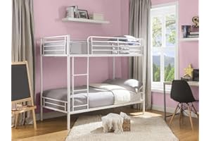 Vente-unique-Letto a castello 2 x 90 x 190 cm Bianco - DUOTIS II