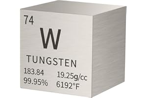 PFCKE Tungsten Cube Metal Density Cubes Pure Metal High Density Element Cube for Element Collections Lab Experiment Periodic Table Collection DIY Teacher Science Creative Gift（Tungsten，1 Inch）