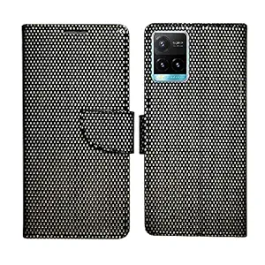 AD Enterprises Net Black Flip Cover for Vivo Y33s