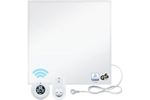 BR Bringer Infrarotheizung 300 Watt - mit Thermostat und Fernbedienung - Infrarot Elektroheizung Energiesparend - 5 Jahre Garantie, TÜV GS - Deutsche Qualitätsmarke (weiß)