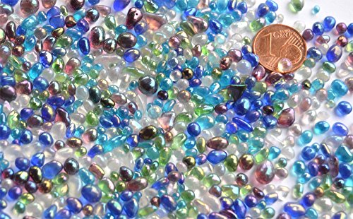 100g Deko Mosaiksteine Mini Glaskiesel 2-6mm bunt ca. 900 St. - 3