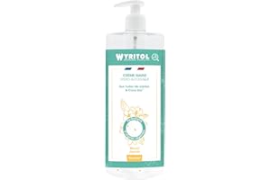 WYRITOL - Crème Hydroalcoolique Désinfectante pour les Mains - Bactéricide et virucide - Formule naturelle à base d'huiles végétales- Parfum Monoï/Jasmin - 500ml - Fabrication française