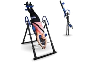 Mobiclinic® Fitness, Gravity Inversion Table, Foldable, 180° Tilt, Heavy Duty Inversion, Up to 264.55 lb, Adjustable, Lumbar Cushion and Headrest, Four Safety Systems, Stretches and Abdominals
