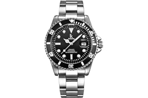 Alienwork IK Reloj Hombre Mujer Calendario Correa de Metal